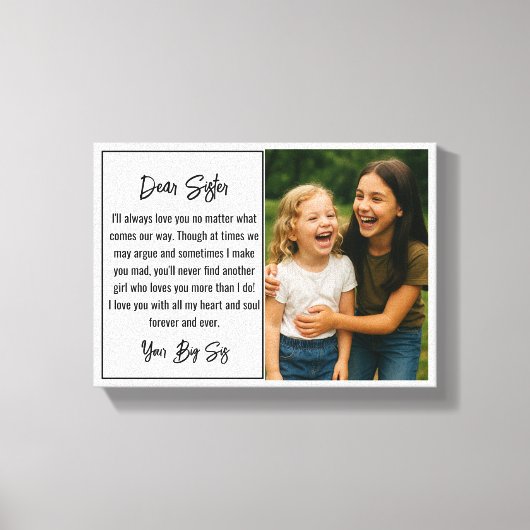 Beste-Schwester-Script-Foto-Collage Leinwanddruck (Vorderseite)