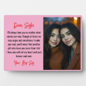 Beste Schwester Script Geschenk für Schwester Foto Fotoplatte (Vorderseite)