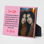 Beste Schwester Script Geschenk für Schwester Foto Fotoplatte (Seite)