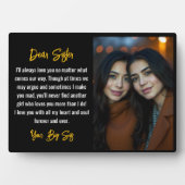 Beste Schwester Script Geschenk für Schwester Foto Fotoplatte (Vorderseite)