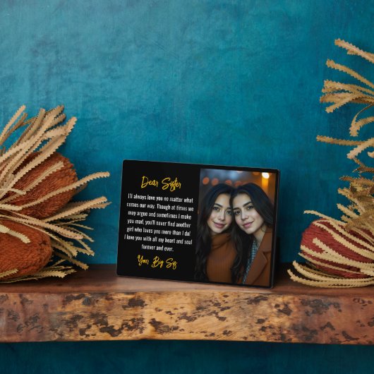 Beste Schwester Script Geschenk für Schwester Foto Fotoplatte (Seite)