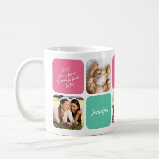 Beste Schwester seit Personalisierten Fotos Rosa G Kaffeetasse (Links)