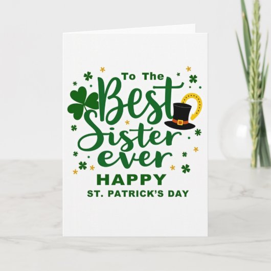 Beste Schwester St. Patrick's Day Karte (Vorderseite)