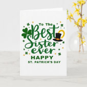 Beste Schwester St. Patrick's Day Karte (Gelbe Blume)