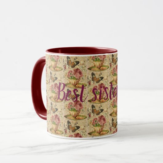 Beste Schwester Tasse (Vorderseite Links)
