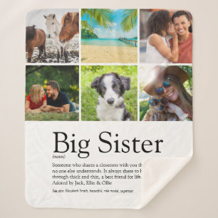 Beste Schwester überhaupt 6 Foto-Collage Modern Sherpadecke