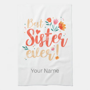 Beste Schwester überhaupt Florales Vintage-Design Geschirrtuch