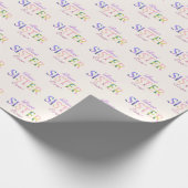 Beste Schwester überhaupt Gemustertes Elfenbein Geschenkpapier (Ecke)