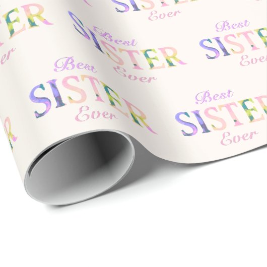 Beste Schwester überhaupt Gemustertes Elfenbein Geschenkpapier (Rolleneckpunkt)