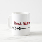 Beste Schwester überhaupt – Geschenktasse Kaffeetasse (Vorderseite Links)