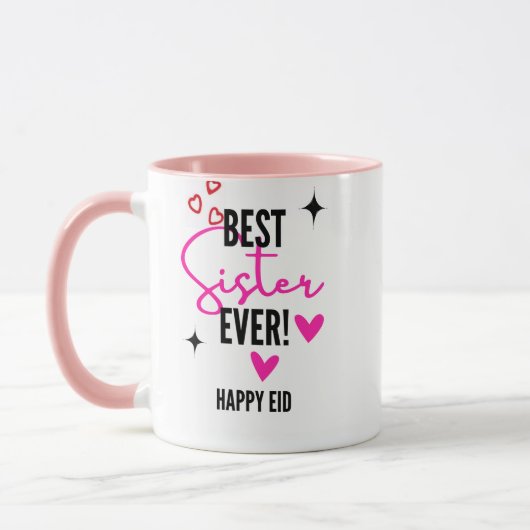 Beste Schwester überhaupt Glückliches Eid-Mug  Tasse (Links)