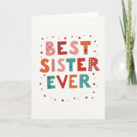 Beste Schwester überhaupt Herzen Punkte Karte
