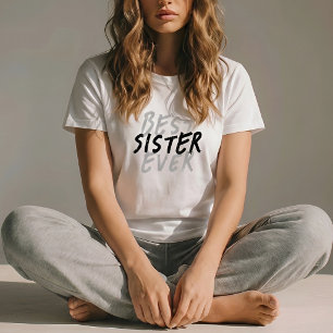 Beste Schwester überhaupt Moderne schwarze und gra T-Shirt