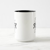 Beste Schwester überhaupt Moderne schwarze und gra Tasse (Zentrum)