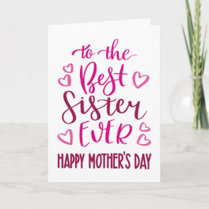 Beste Schwester überhaupt Mother's Day Typografie  Karte