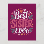 Beste Schwester überhaupt Postkarte (Vorderseite)