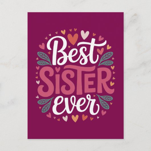 Beste Schwester überhaupt Postkarte (Vorderseite)