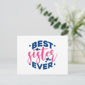 Beste Schwester überhaupt Postkarte (Stehend Vorderseite)
