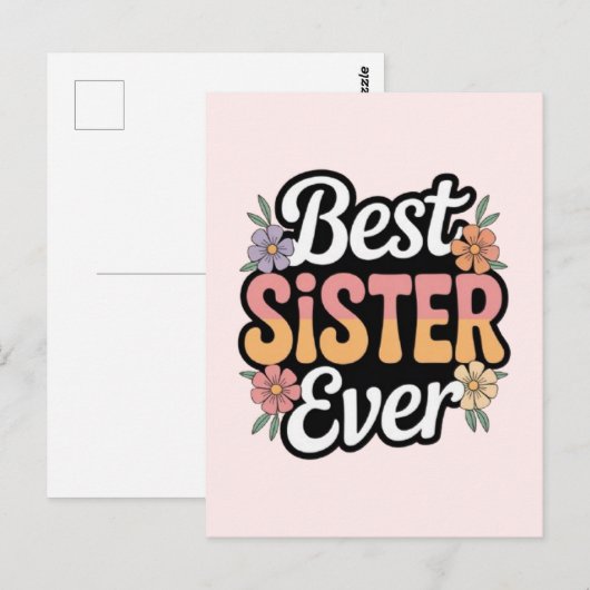 Beste Schwester überhaupt  Postkarte (Vorne/Hinten)