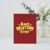 Beste Schwester überhaupt Postkarte (Stehend Vorderseite)
