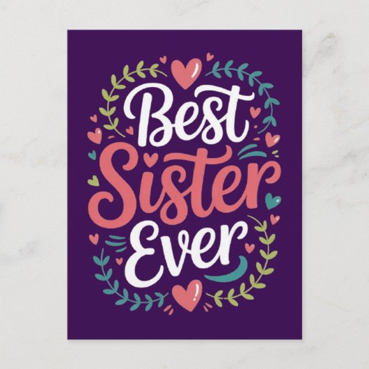Beste Schwester überhaupt Postkarte (Vorderseite)