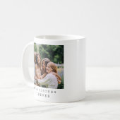 Beste Schwestern für immer, personalisiertes Foto Kaffeetasse (Vorderseite Links)