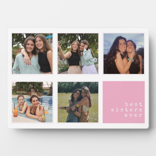 Beste Schwestern je | Modernes Collage Fotoplatte (Vorderseite)