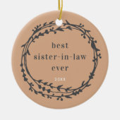 Beste Schwiegermutter je Personalisierter einfache Keramik Ornament (Vorne)