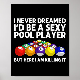 Beste Schwimmbadgestaltung Frauen Billard Lover Po Poster