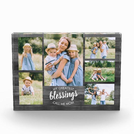 Beste Segnungen nennen mich Mama 6 Foto Graues Hol (Vorderseite)