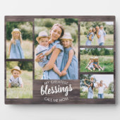 Beste Segnungen nennen mich Mama 6 Foto Rustikales Fotoplatte (Vorderseite)