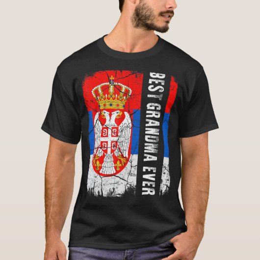 Beste serbische Oma je Serbien Flaggenfeier Mutter T-Shirt (Vorderseite)