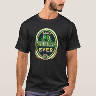 Beste Sheila je Persönlicher Name Irish Retro Beer T-Shirt