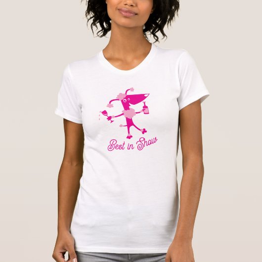 Beste Show Drink Poodle Dog T-Shirt (Vorderseite)