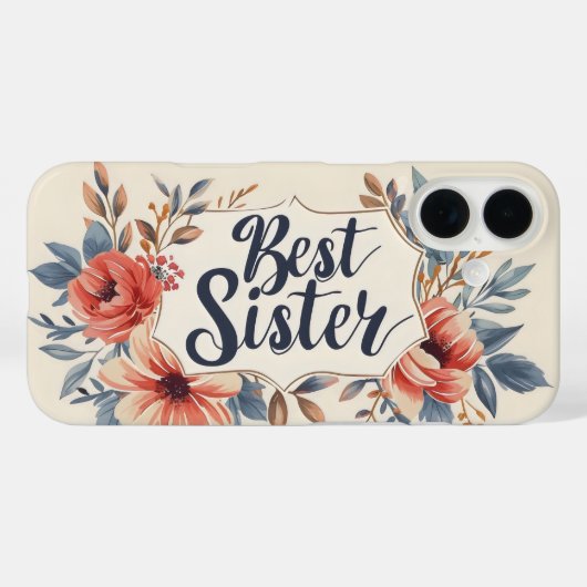 Beste Sister-Blume Case-Mate iPhone Hülle (Rückseite (Horizontal))