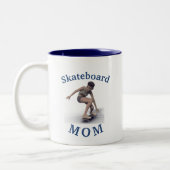 Beste "Skateboard MAMA" jemals! Muttertag Zweifarbige Tasse (Links)