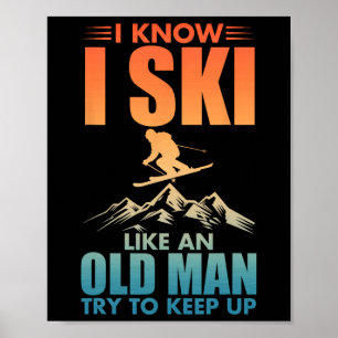 Beste Skikarte für Großvater Skifahren Nordic Skie Poster