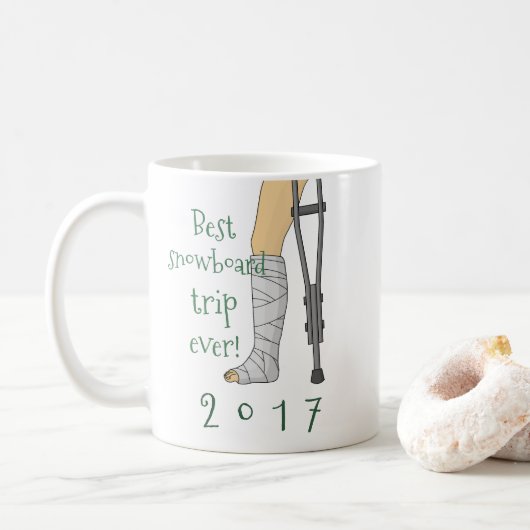 Beste Snowboardfahrt aller Zeiten! Funny Cast Kaffeetasse (Mit Donut)