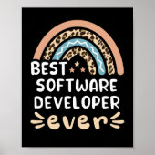 Beste Software-Entwickler je Leopard Rainbow-Gesch Poster (Vorne)