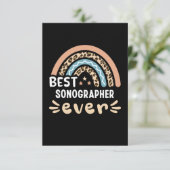 Beste Sonographin je Leopard Rainbow Gift Mama Karte (Stehend Vorderseite)