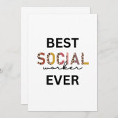 Beste Sozialarbeiter je dank Karte (Vorne/Hinten)