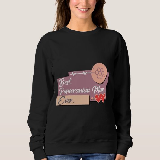 Beste Spitz Hund-Mama je Sweatshirt (Vorderseite)