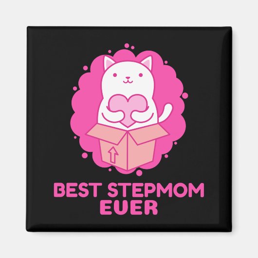 Beste Step-Mama je Katze mit Herz Magnet (Vorne)