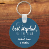 Beste Stepdad des Jahres von .. Blauer Schlüsselan Schlüsselanhänger (Vorderseite)