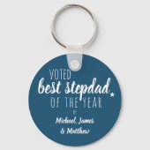 Beste Stepdad des Jahres von .. Blauer Schlüsselan Schlüsselanhänger (Rückseite)
