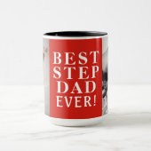 Beste Stepdad je 2 Foto Collage Red Tasse (Zentrum)