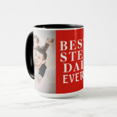 Beste Stepdad je 2 Foto Collage Red Tasse (Vorderseite Links)