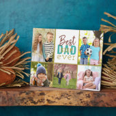 Beste Stepdad je Aquamarin 5 FotoCollage Fotoplatte (Seite)