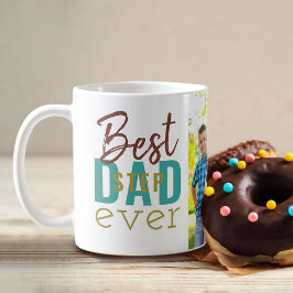 Beste Stepdad je Aquamarine Goldtypografie und Fot Kaffeetasse