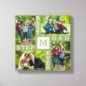 Beste Stepdad je Moss Green 4 FotoCollage Leinwanddruck (Vorderseite)